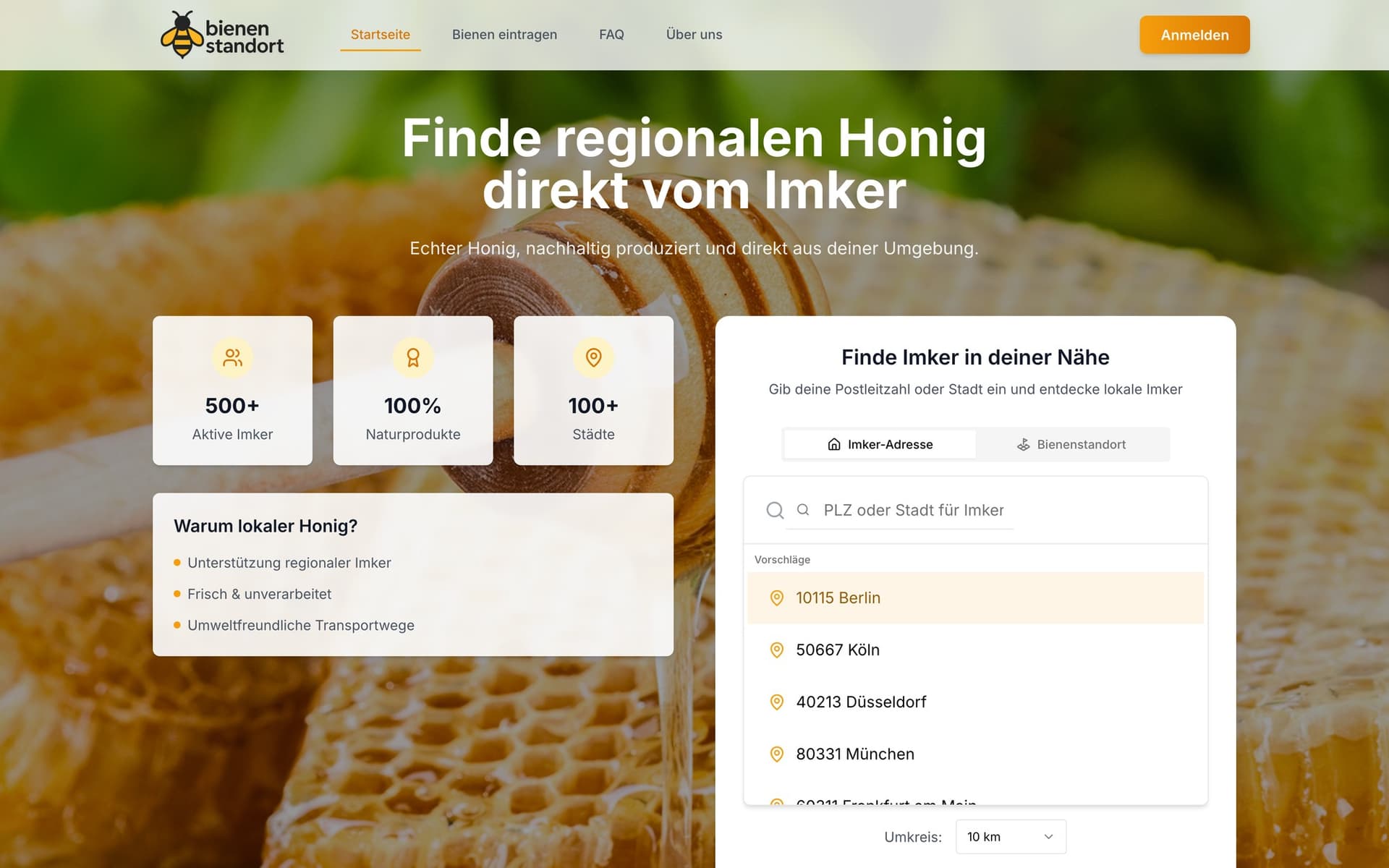 Website Bienenstandort