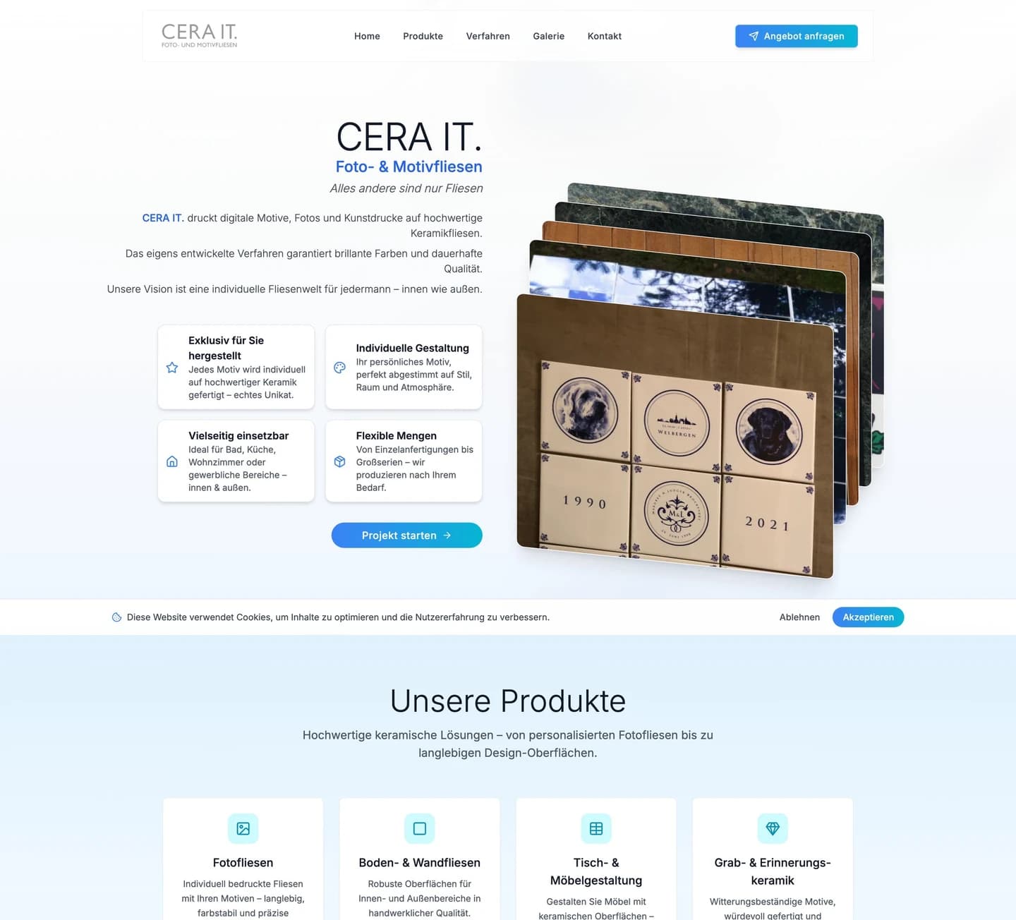 CERA IT Website, durchgescrollt